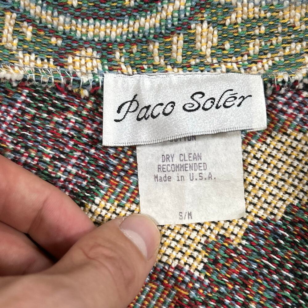 Vintage Paco Soler Floral Tapestry Jacket Womens S/M Cropped Fit Woven Blazer - Picture 5 of 6